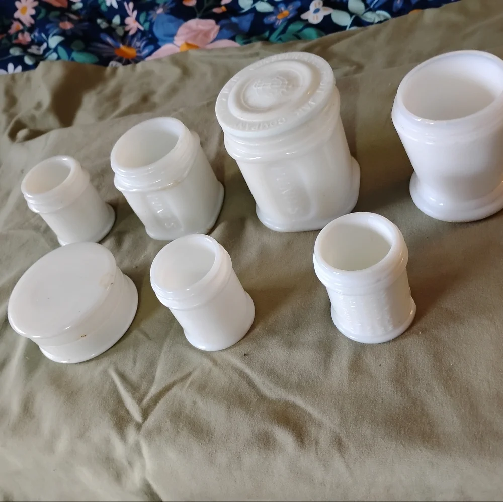 White vintage ceramic jars